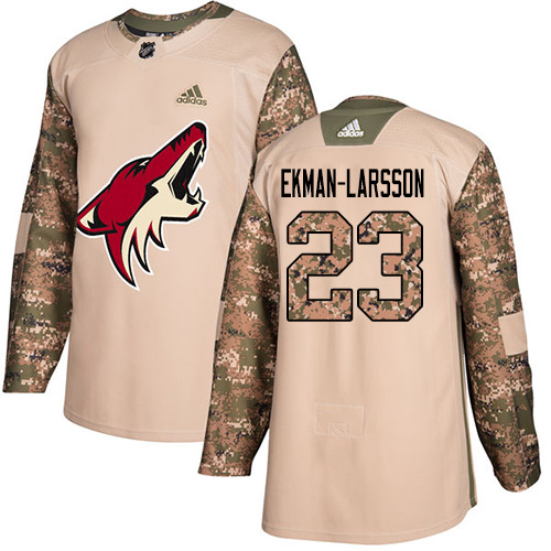 Adidas Coyotes #23 Oliver Ekman-Larsson Camo Authentic Veterans Day Stitched NHL Jersey